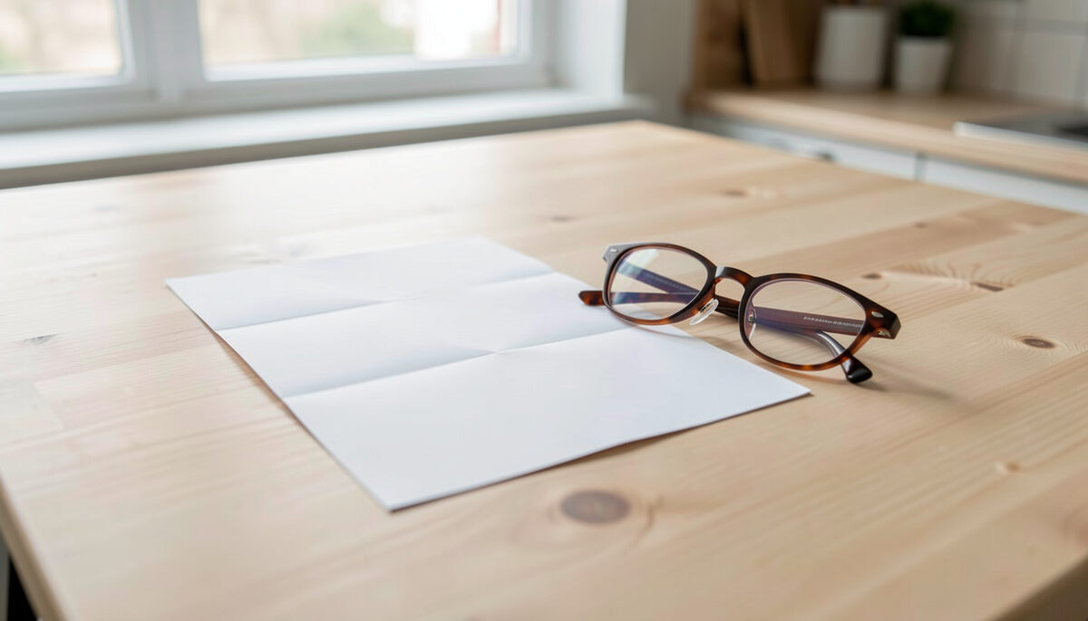 A printed seminar schedule and a handwritten list of questions lying side by side on a wooden desk beside a closed notebook, lit by soft daylight from a window on the left, shot from directly above.